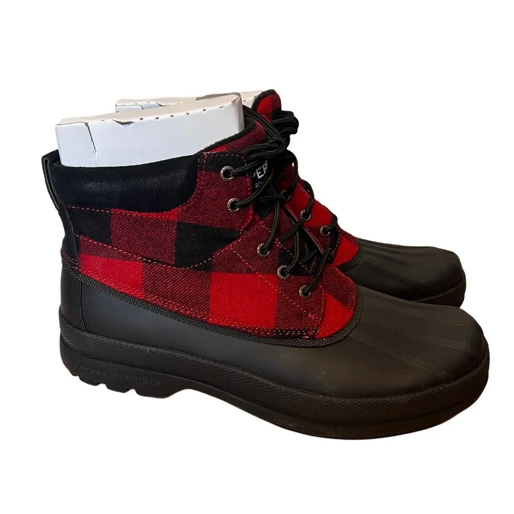 NWT Men's Sperry Cold Bay Chukka Duck Boots Buffalo Check Size 10.5